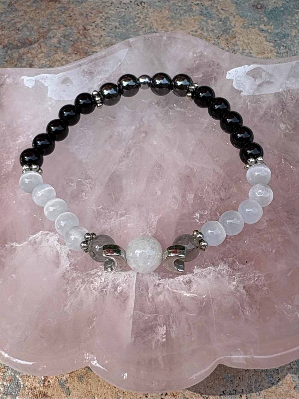 Stone moon phase bracelet